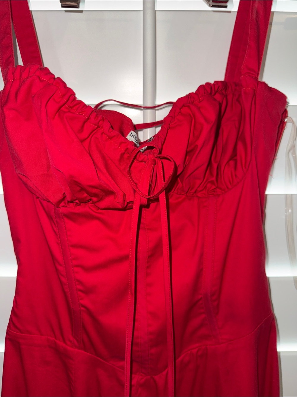 House of CB Red Ruffled Midi Dress - Picture 3 of 5